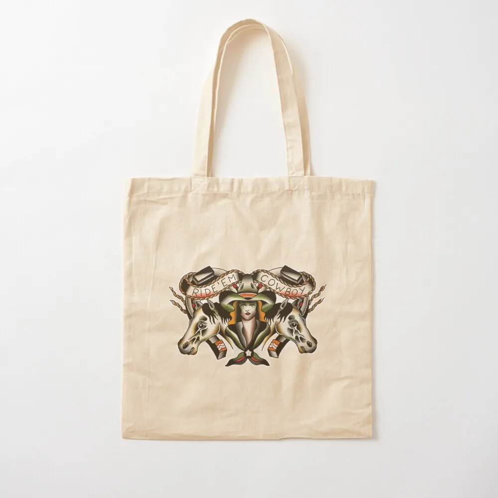 التقليدية ركوب إم كاوبوي الوشم تصميم حمل حقيبة حقائب قماش حمل الحقائب حقيبة ملابس امرأة أكياس قابلة لإعادة الاستخدام #2