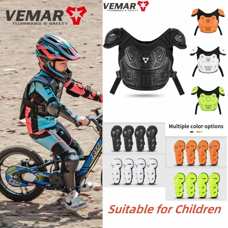 

VEMAR Children Motorcycle Armor Vest Protection Motocross Jacket Body Protective Riding Elbow Kneepads Chest Kid's Moto Armor