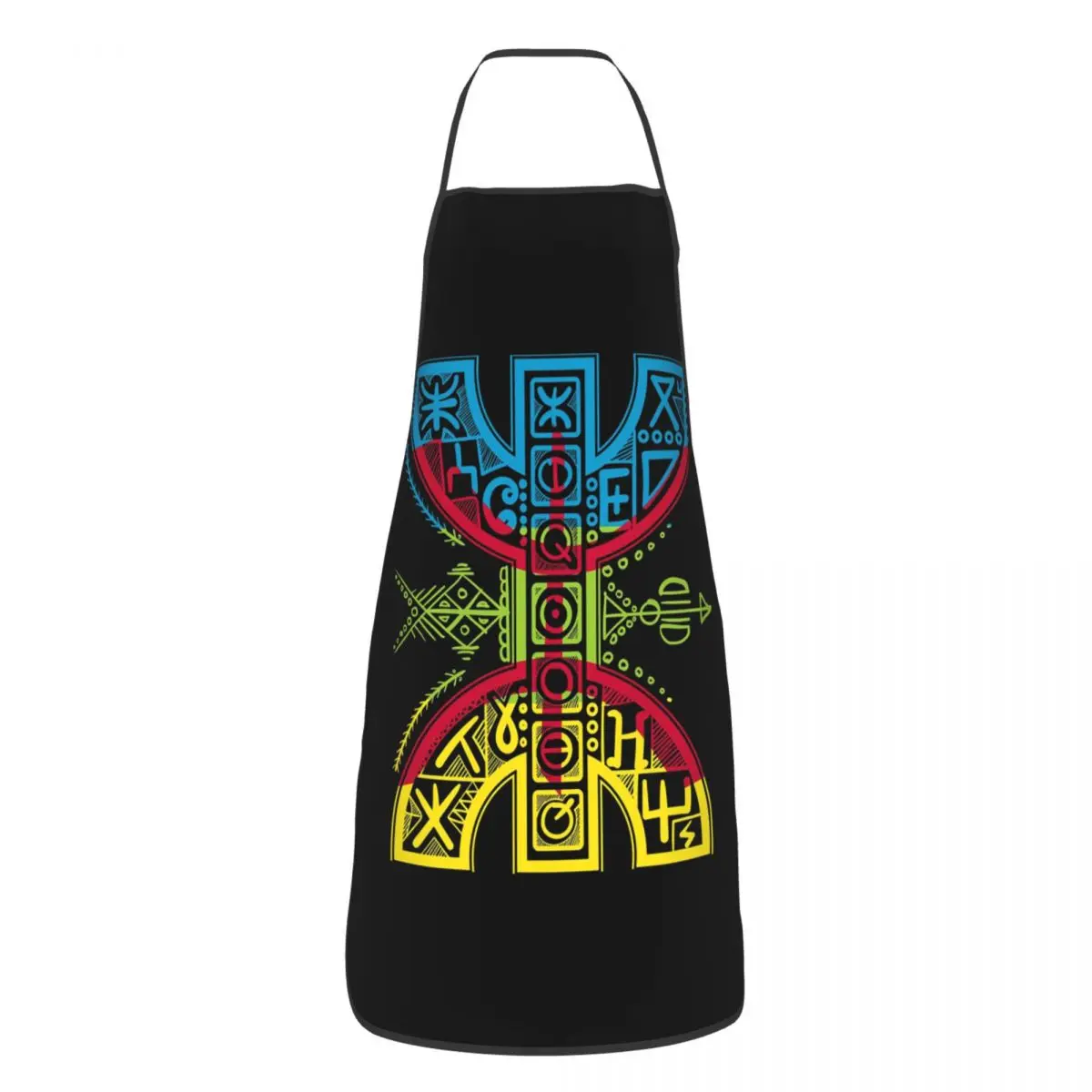 Kabyle Jewelry Amazigh Morocco Aprons Chef Cooking Tablier Sleeveless Bib Kitchen Cleaning Pinafore for Women Men Painting