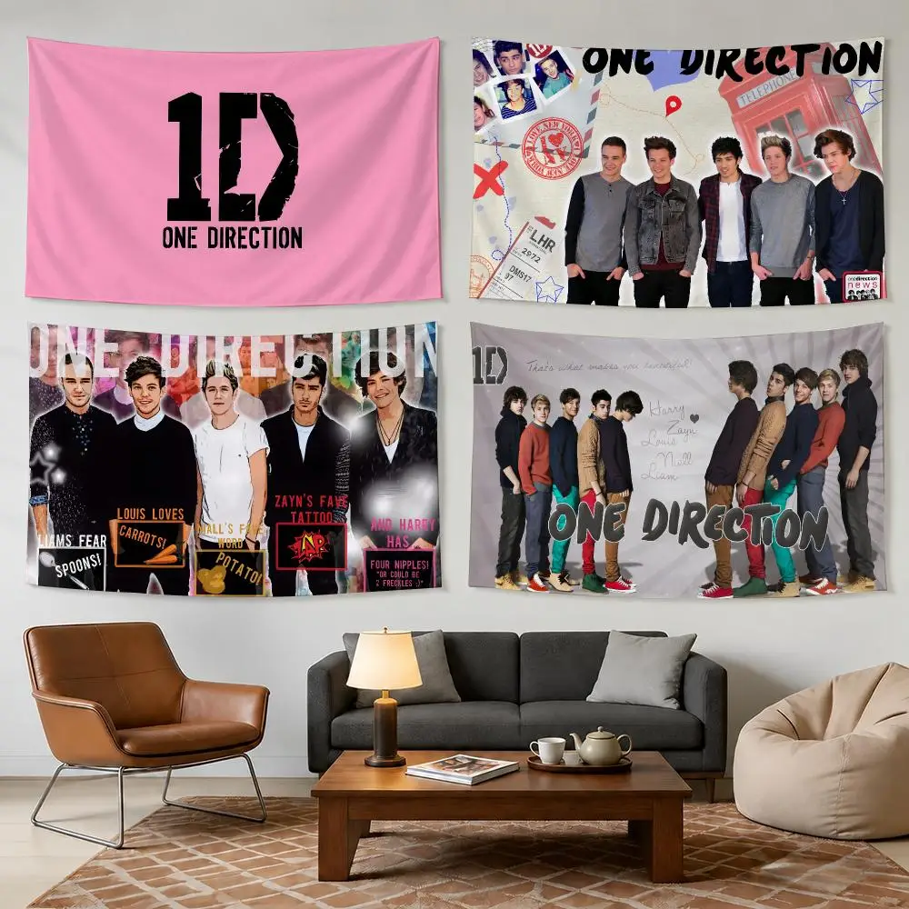 One D-Direction pop band logo Tapestry Bedroom Living Room Bar Party House Home Dorm Interior Wall Decor Background Banner