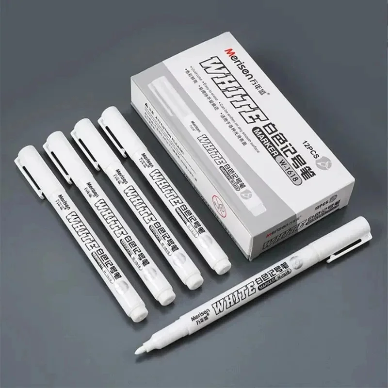 3-18PCS Waterproof Metal Marker Washing Art Painting Graffiti Pens Fabric Wood Leather Marker1.5MM Permanent White Paint Pen