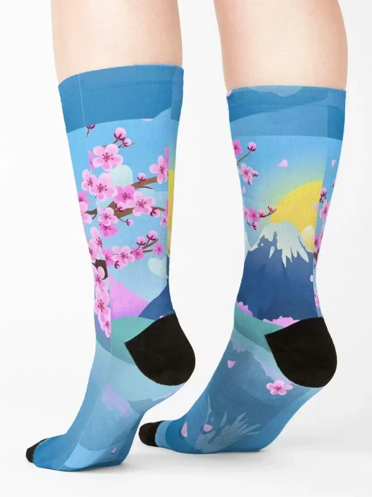 cherry blossom Socks Running Novelties winter thermal Stockings man Man Socks Women's