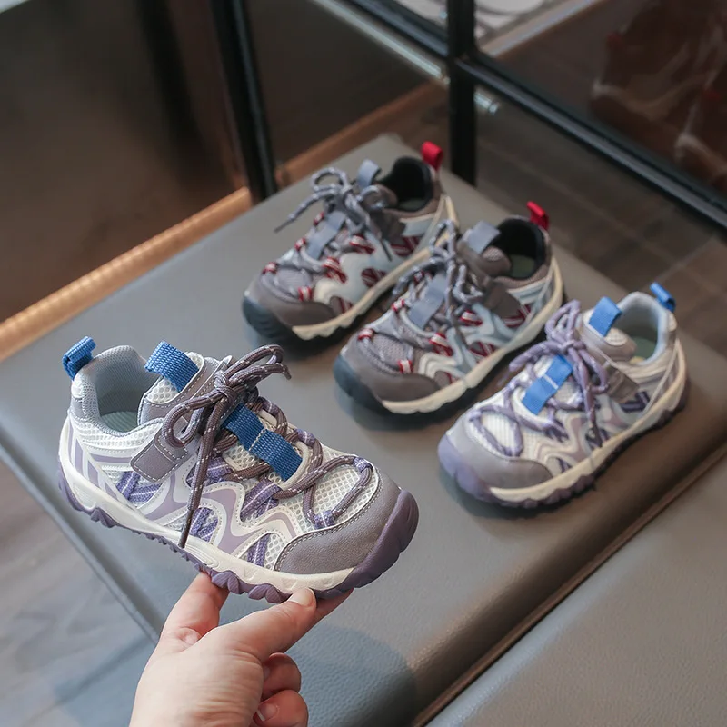 Children's Sports Shoes Patchwork New Boys Girls School Running Sneakers Mesh Breathable Outdoor Causal Kids Basketball Shoes