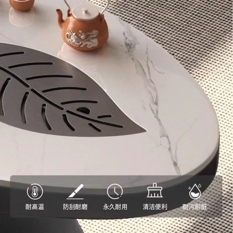 Balcony small tea table, rock slab tea table and chair combination, minimalist integrated kung fu bubble movable