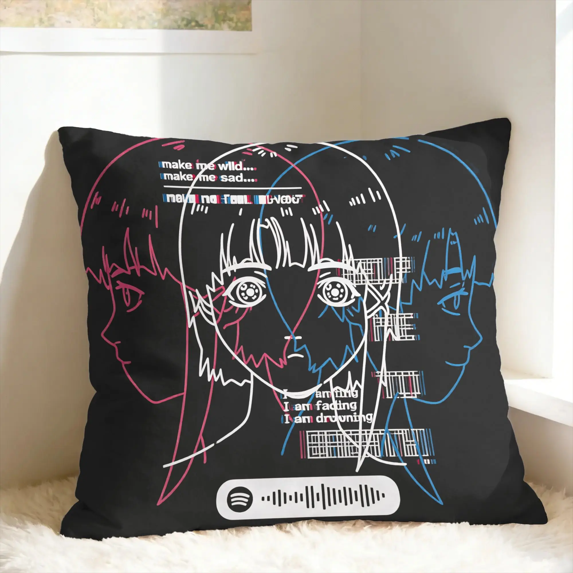 Pillow Case Anime Serial Experiments Lain Comfy  Pillow Cover For Sofa Home Decor Novelty Pillowcases