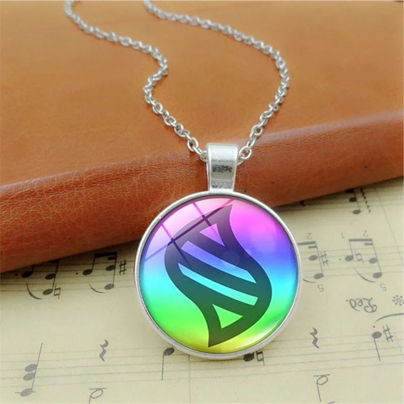 Japanese Anime Mega Stone Necklace Glass Cabochon Pendant Jewelry Choker Anime Necklaces for Women Gift for Kids