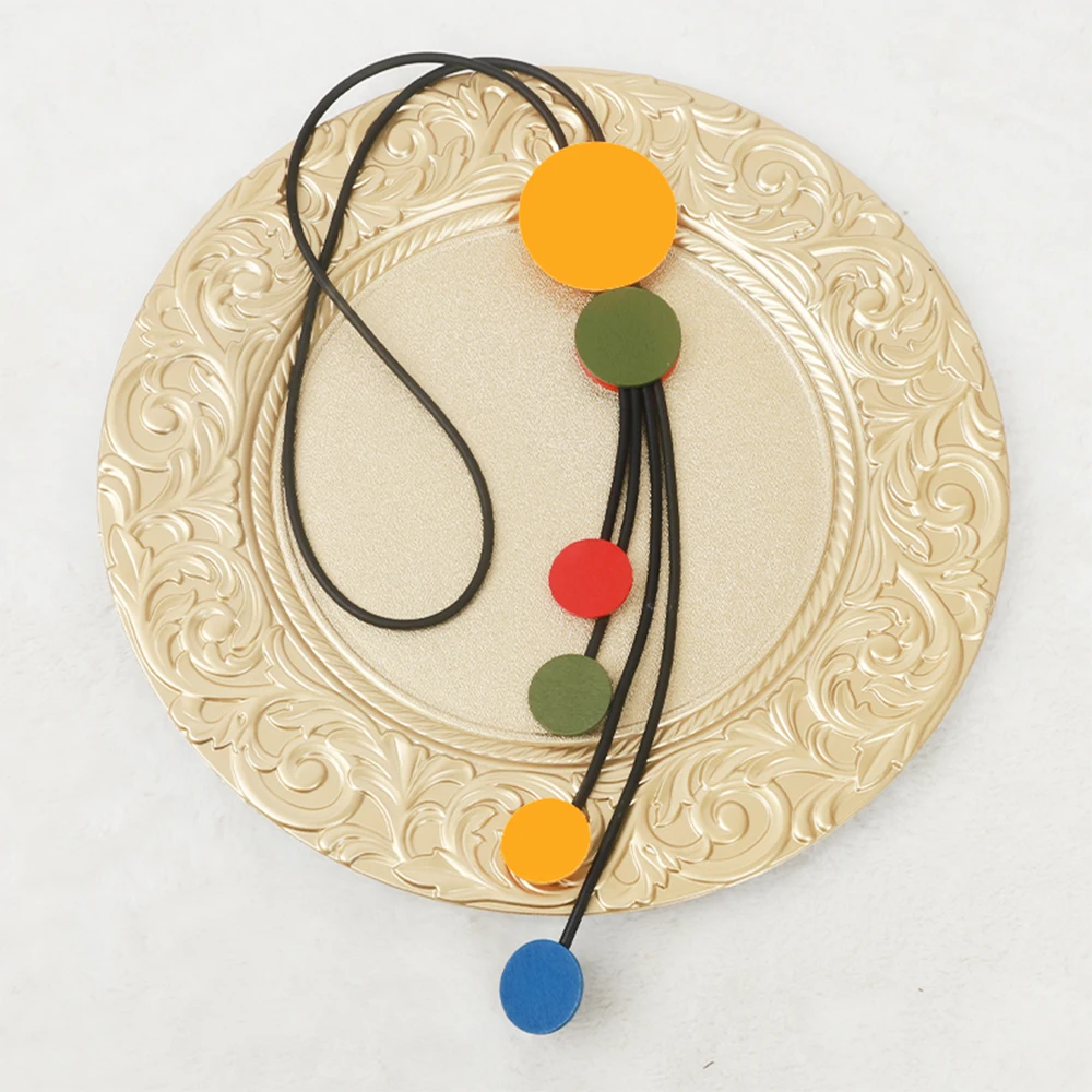UKEBAY Lange Geometrische Statement-Kreis-Anhänger-Halskette Moderner Minimalistischer Boho-Schmuck für Frauen Leichte Mode-Halskette – Detail 7