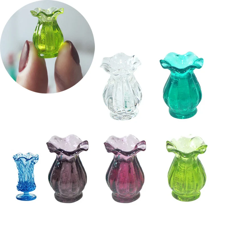 Miniature Colorful Vase for Bjd OB11 blyth 1/12 DollHouse Accessories  Mini Flower Garden Decoration Pretend Play Toys