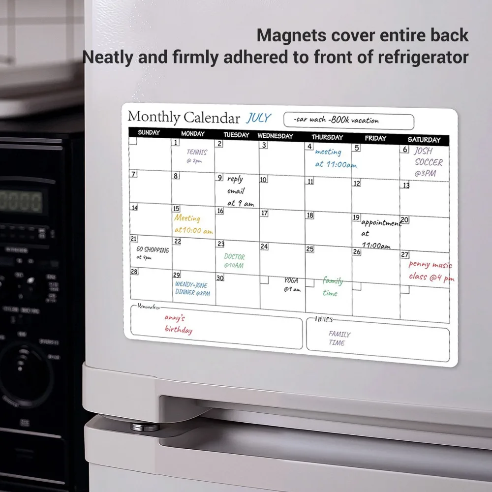 PET Material Dry Erase Calendar Peel and Stick Wall Decal Fridge Calendar Monthly Planner Giant Size Calendar Wall Mount
