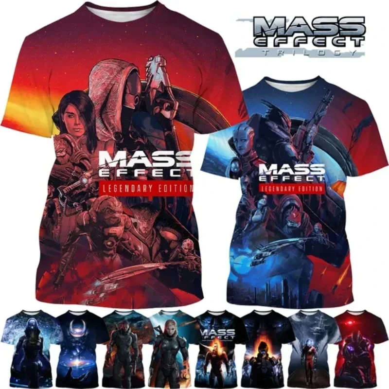 

New Shooting Game Mass Effect 3D Printed Men's T shirt Fashion Hip Hop Trend Harajuku Unisex T-Shirt Oversized Short sleeve Tops