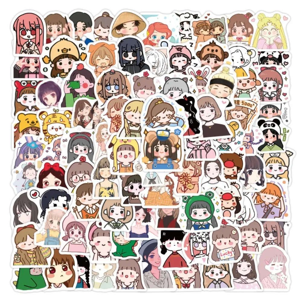 100-Piece Cute Little Girl Stickers - Decorative Decals for Notebooks, Phone Cases, Backpacks & Journals Giajar Sticker Store
