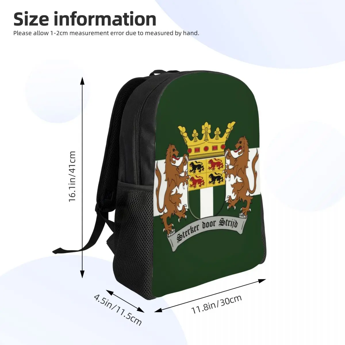 Mochila escolar universitária personalizada para homens e mulheres, Van Rotterdam, brasão, bandeira da Holanda, mochila casual