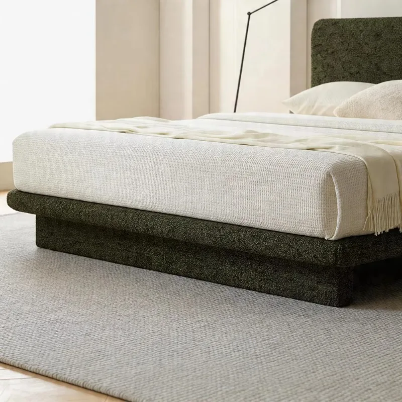 American Simple High-end Solid Wood Fabric Large Bed Bedroom Furniture Villa Hotel Homestay Direct Sales Can Be Customize