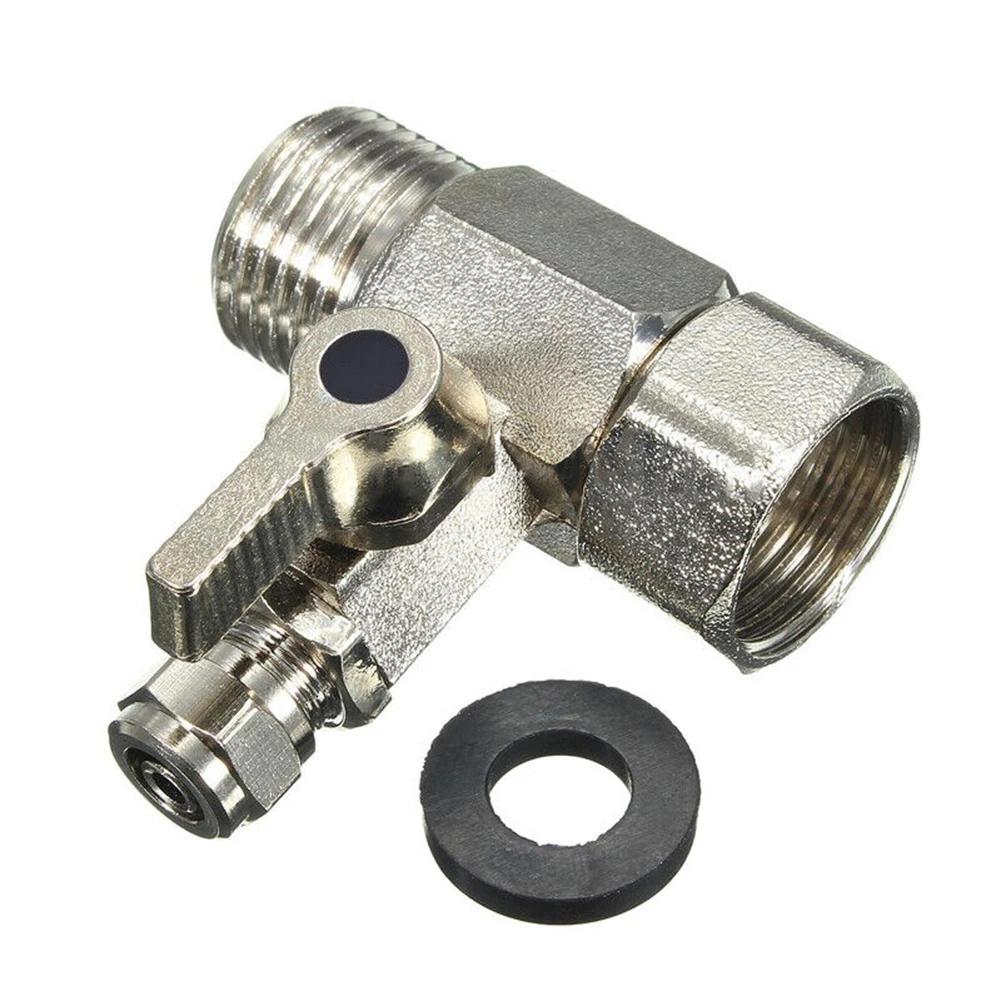 1Pcs Water Line Adapter Angle Stop Adapter Alloy T-Valve 1/2