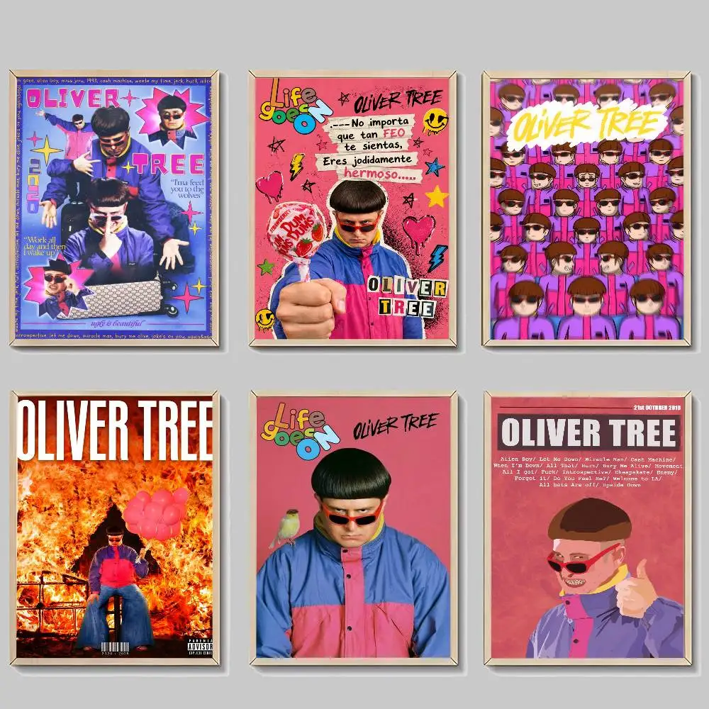 Singer Oliver Tree Nickell Anime   Vintage Posters Sticky Vintage Room Home Bar Cafe Decor Kawaii Room Decor