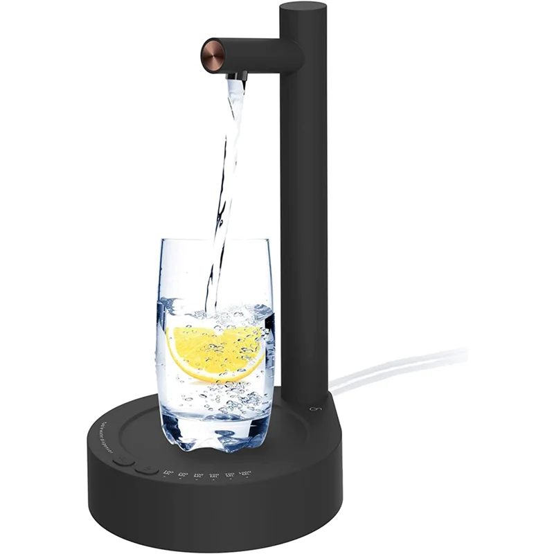 Desktop Water Dispenser for 5 Gallon Bottle & Universal Bottles, Electric Water Pump Portable USB Charging Black