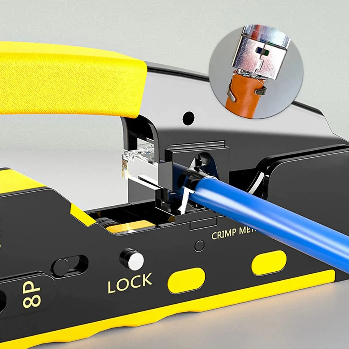 ZoeRax RJ45 Pass Through Crimping Tool Crimp Tool for RJ45 RJ12 RJ11 Connectors CAT6a Shielded Modular Plugs