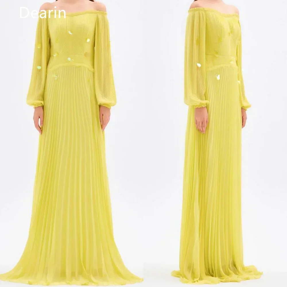 

Formal Gown Evening Prom Dress Dearin Off-the-shoulder Column Floor Length Sequin Skirts Draped Bespoke Occasion Dresses Saudi A