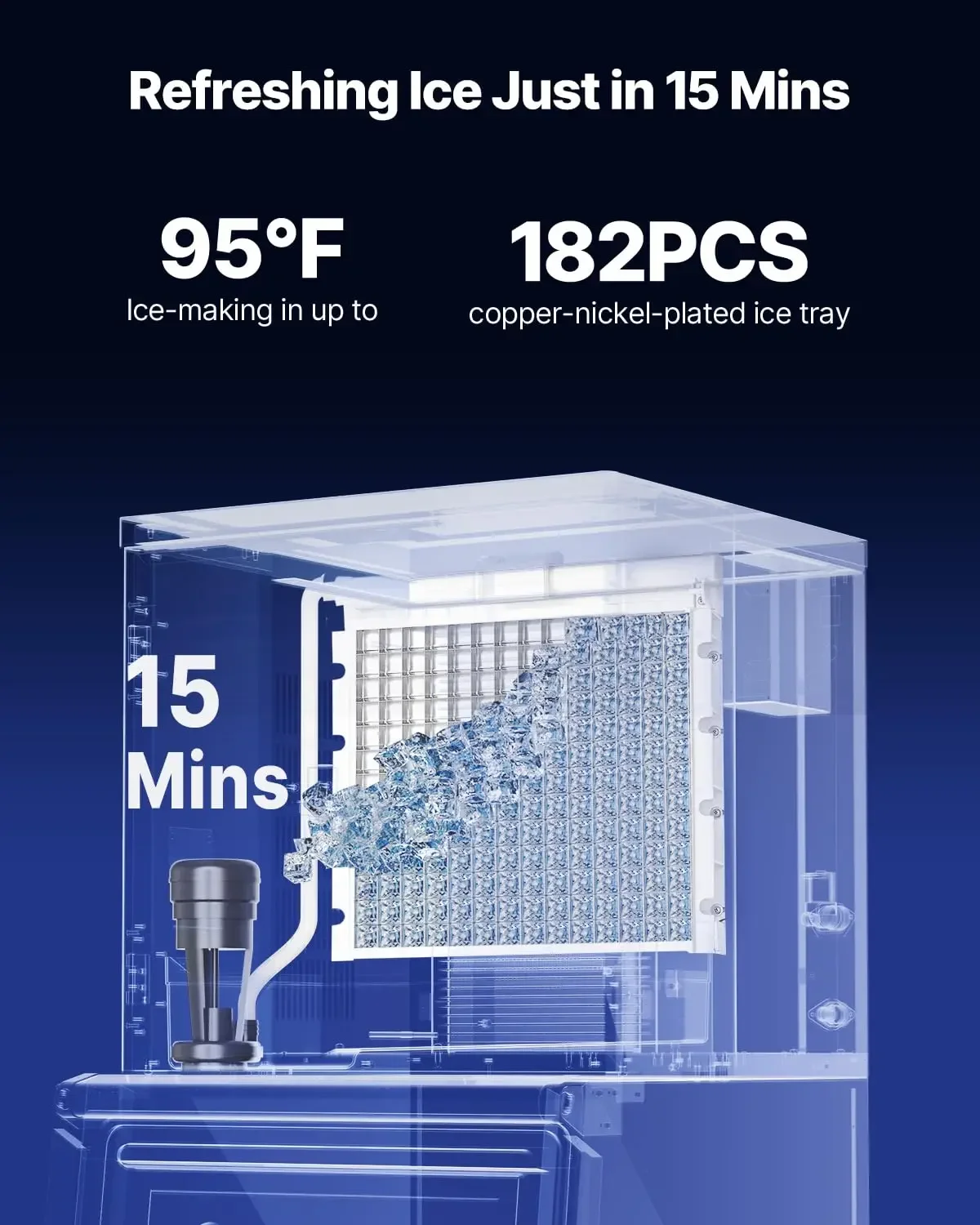 Commercial Ice Maker Machine - Head, 450 Lbs/Day Stainless Steel Ice Machine with Scheduled Ice-Making, Self-Cleaning
