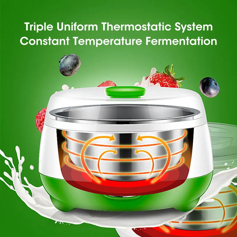 Automatic Yogurt Maker Yoguart Machine 220V Household DIY Yogurt Tools Kitchen Appliances Stainless Steel Tank Appliances Yogurt