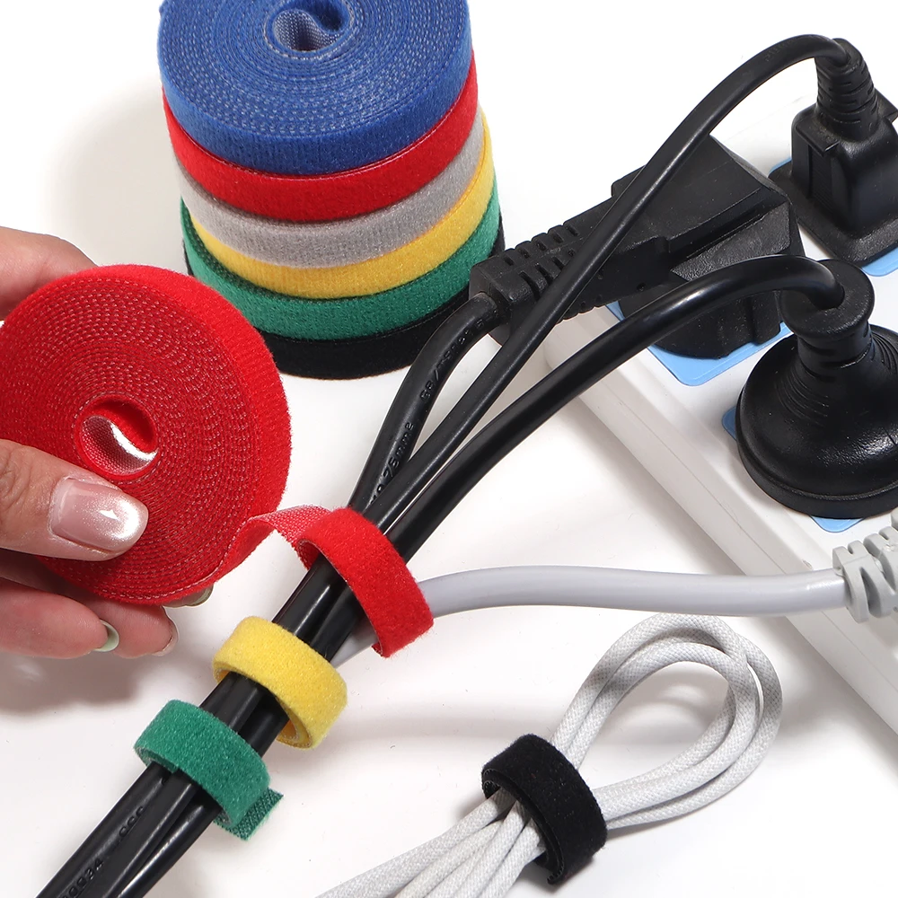 5Pcs 3M Cable Ties Reusable Loop Bundle Self Adhesive Fastener DIY Accessories Nylon Strap Organizer Clip Wire Holder Management