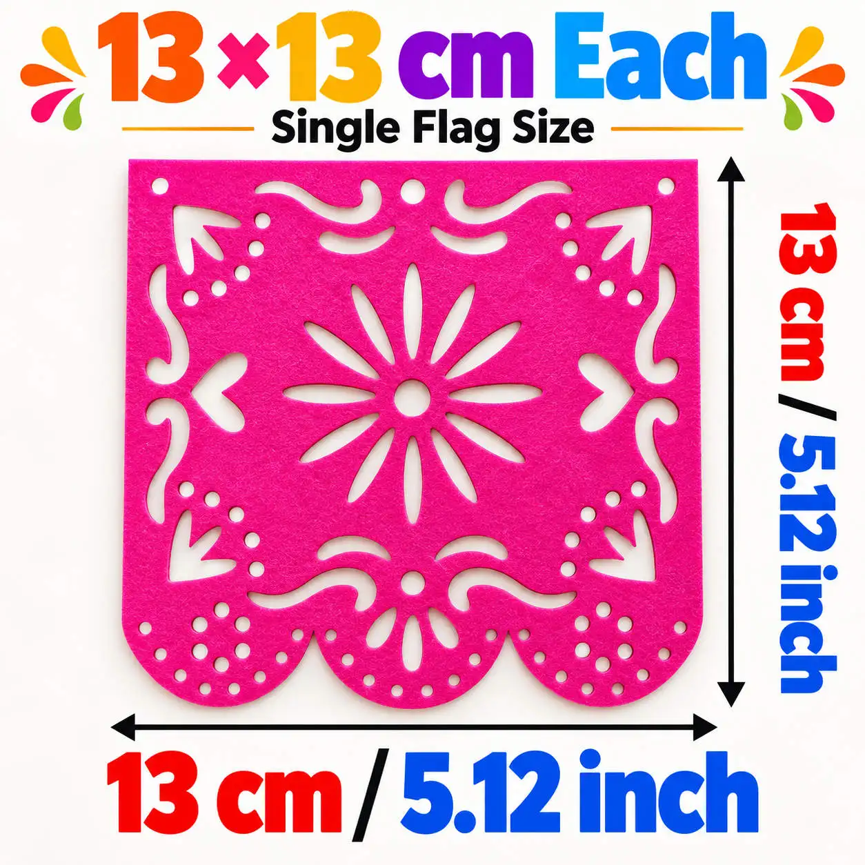 Mexikanische Partydekorationen Banner, Bunte Día De Los Muertos Papel Picado Banner, Karneval Geburtstag Babyparty Party Dekor – Detail 7