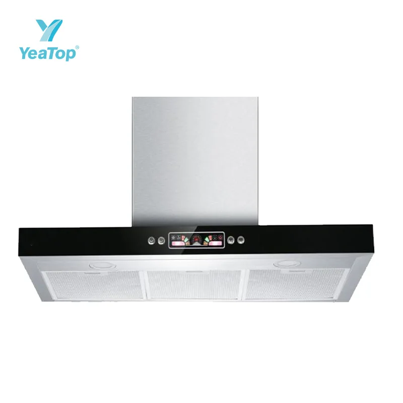 

T-type Range Hood Wall Mounted or Under Cabinet Small Kitchen Hood with Touch Button Switch Extractor with Carbon Filter