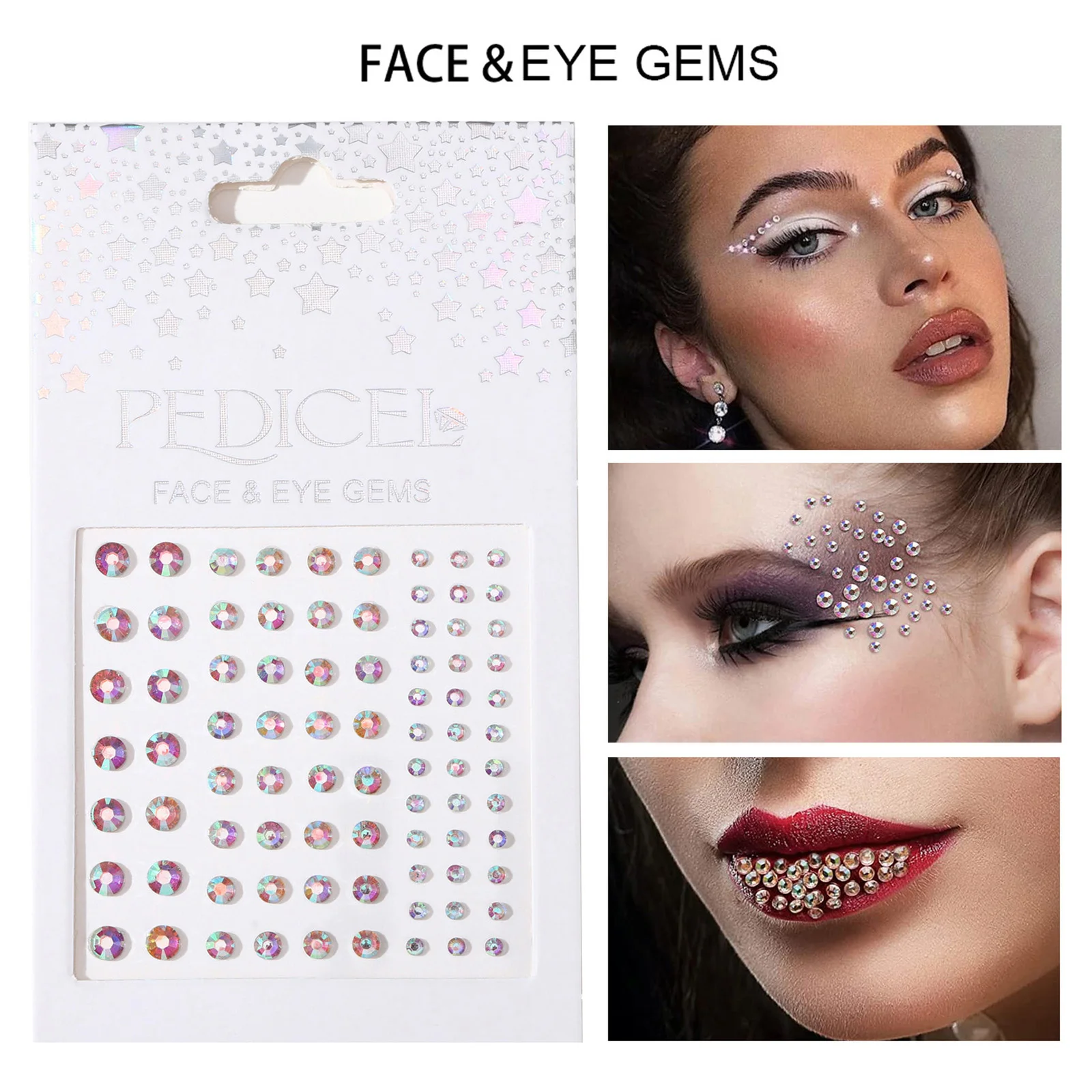 Face Gems Makeup Face Rhinestone Self Adhesive Gems Stickers Eye Jewels Stick Hair Crystals Body Diamonds Festival DIY