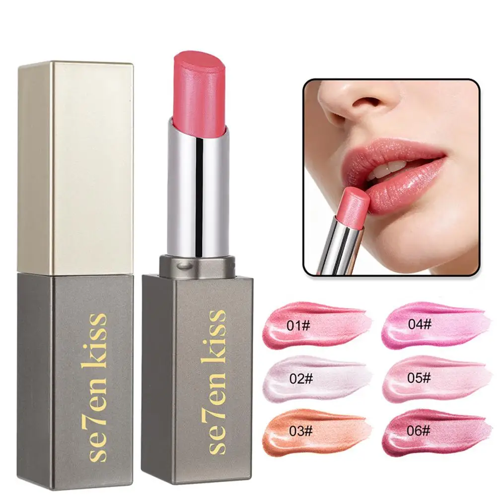6 Colors Shiny Metallic Glitter Lipstick Pearlescent Velvet Matte Lip Tint Long Lasting Moisturizing Lip Makeup