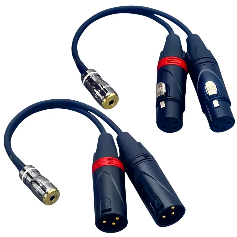 3.5mm to 2 cannon line 1:2 lossless audio dual XLR cannon male and female small three-core converter microphone patch cable