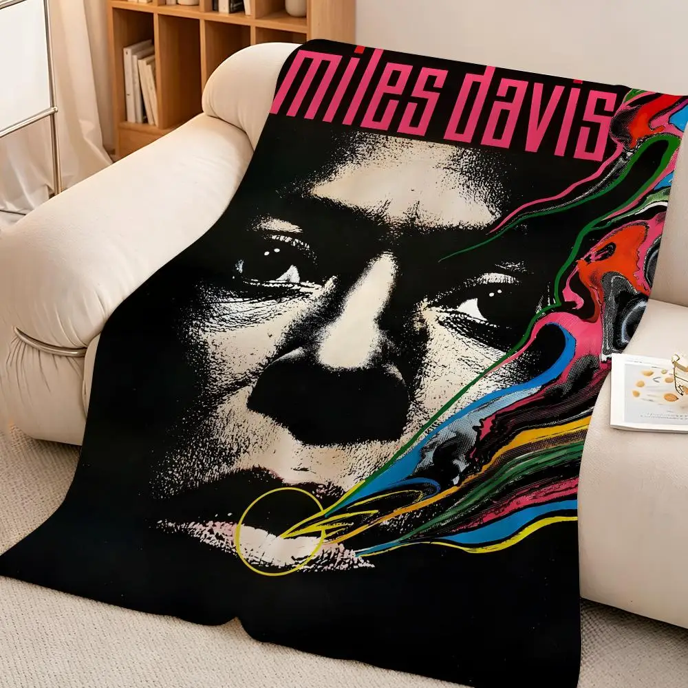 Music M-Miles D-Davis Throw hot High-Density Short Plush Blanket Soft Skin-Friendly for Sofa Nap Air-Conditioned Room