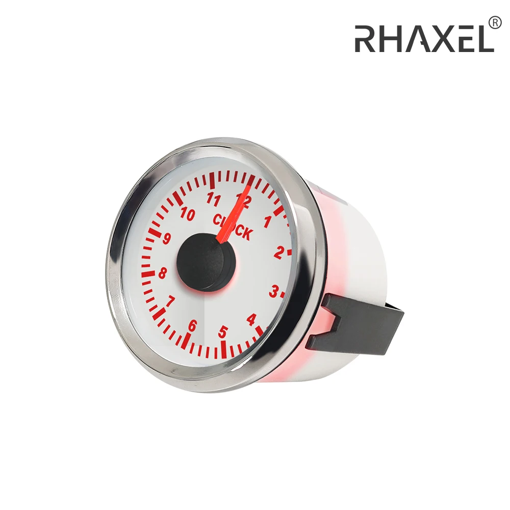 RHAXEL Auto Marine Clock Meter Gauge 12-Hour Format 52mm(2