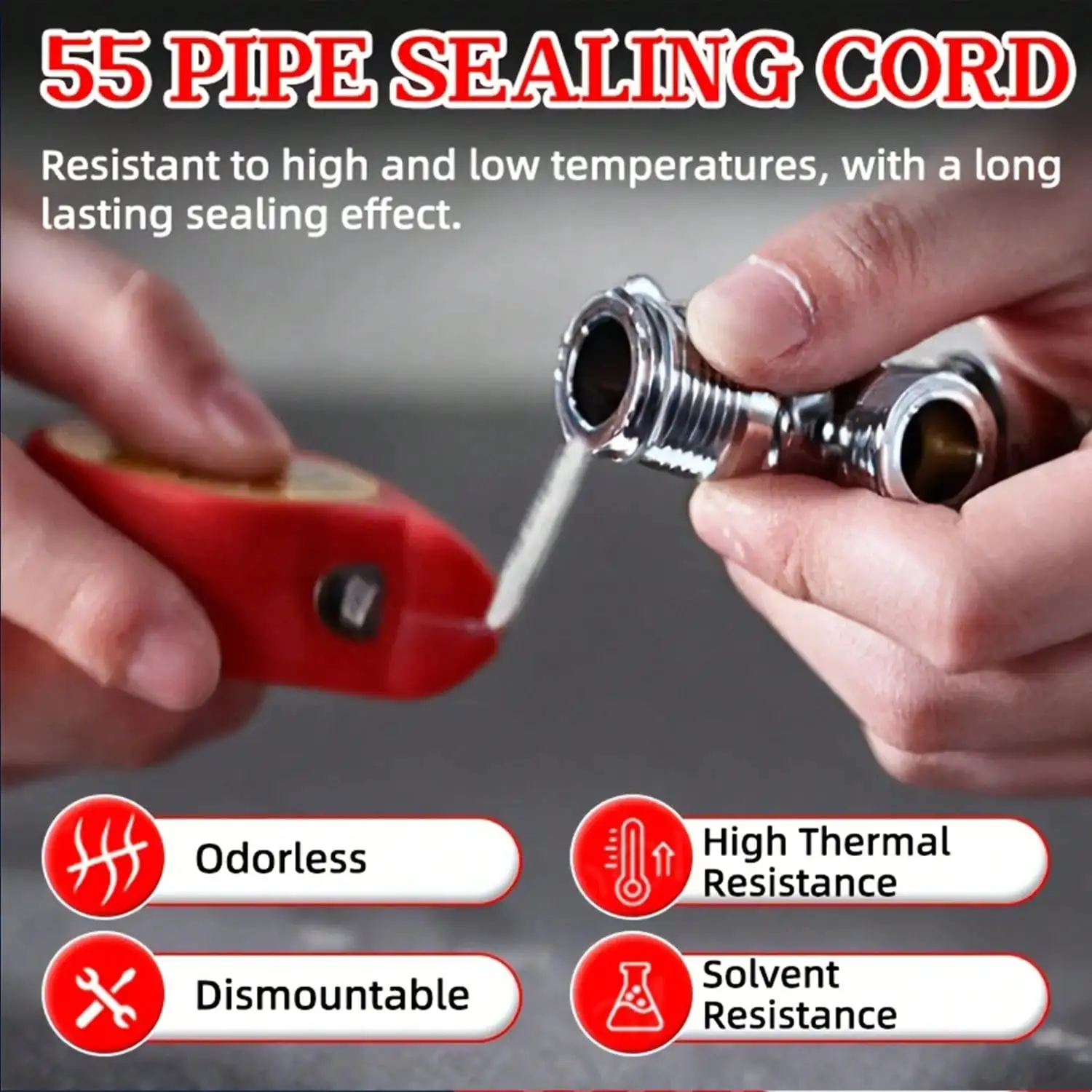 80-Meter Pipe Sealing Tape: Reusable Threaded Pipe Sealing Tape for Household Use, Suitable for Metal and Plastic Pipes