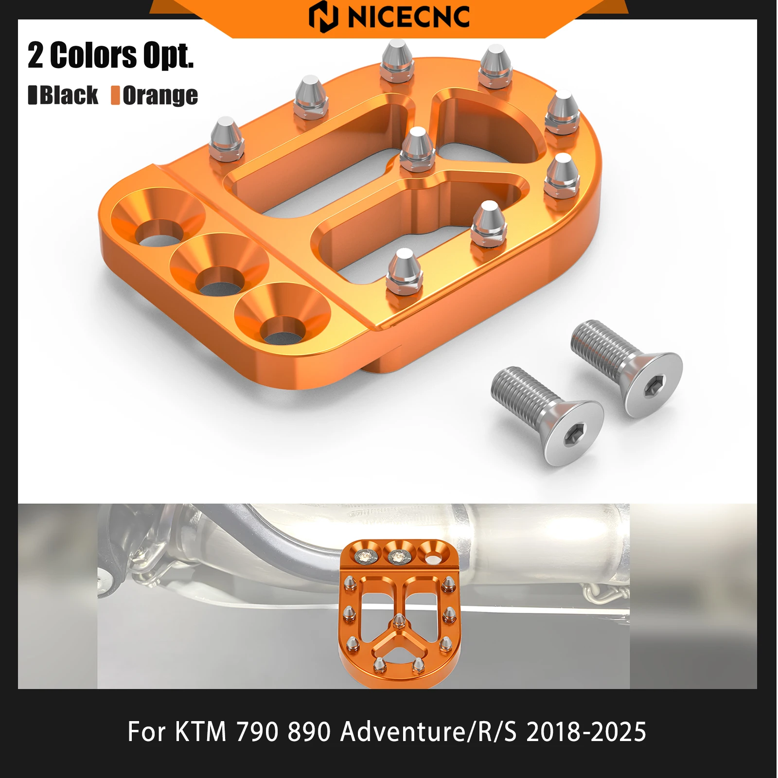 

For KTM 790 Adventure 890 Adventure /R/S 2018-2025 2024 Brake Pedal Lever Extension Pad For Husqvarna Norden 901 2022-2024 2025