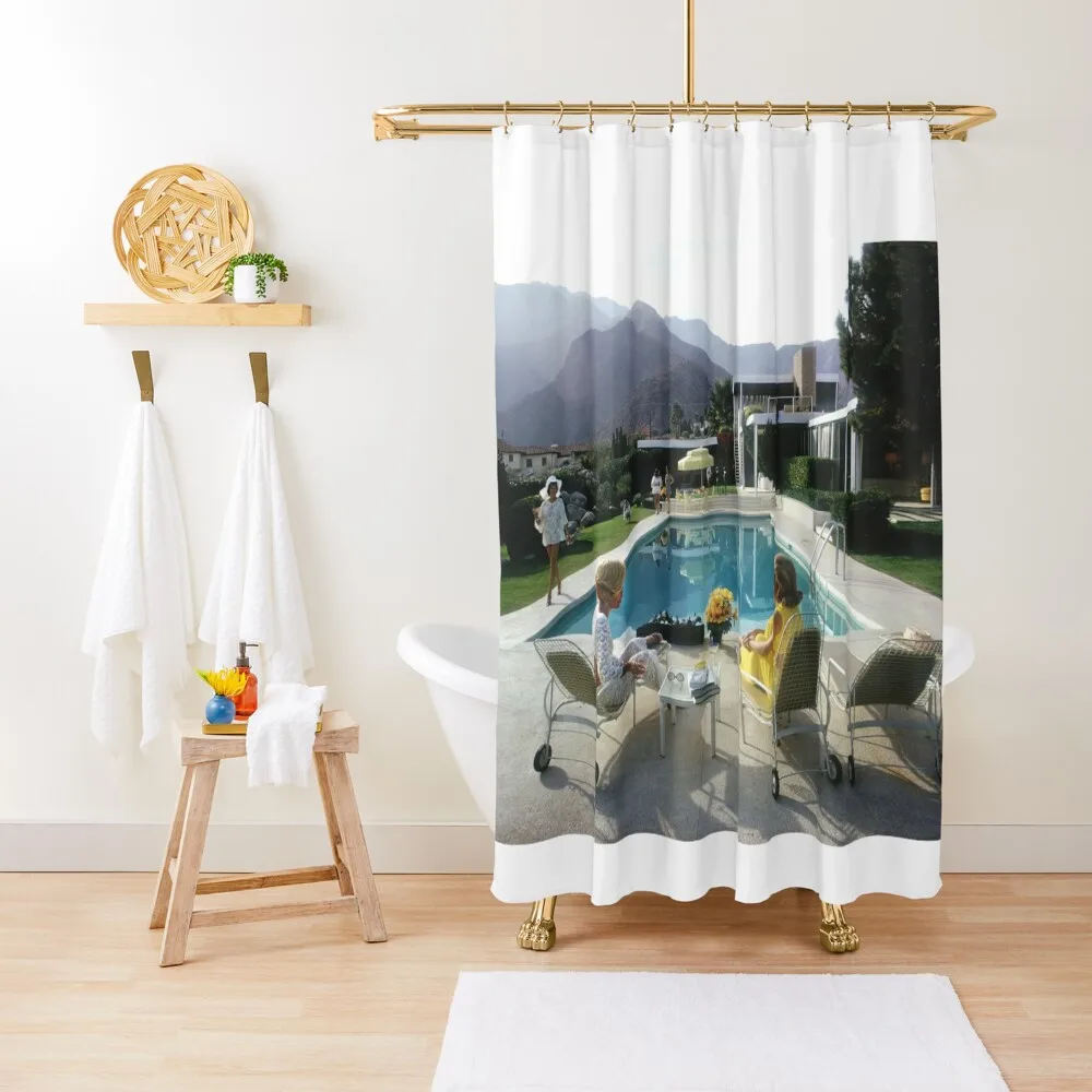 

Poolside Mountain Shower Curtain Anime Shower Bathroom Shower Set Waterproof Bathroom Luxury Bathroom Curtain