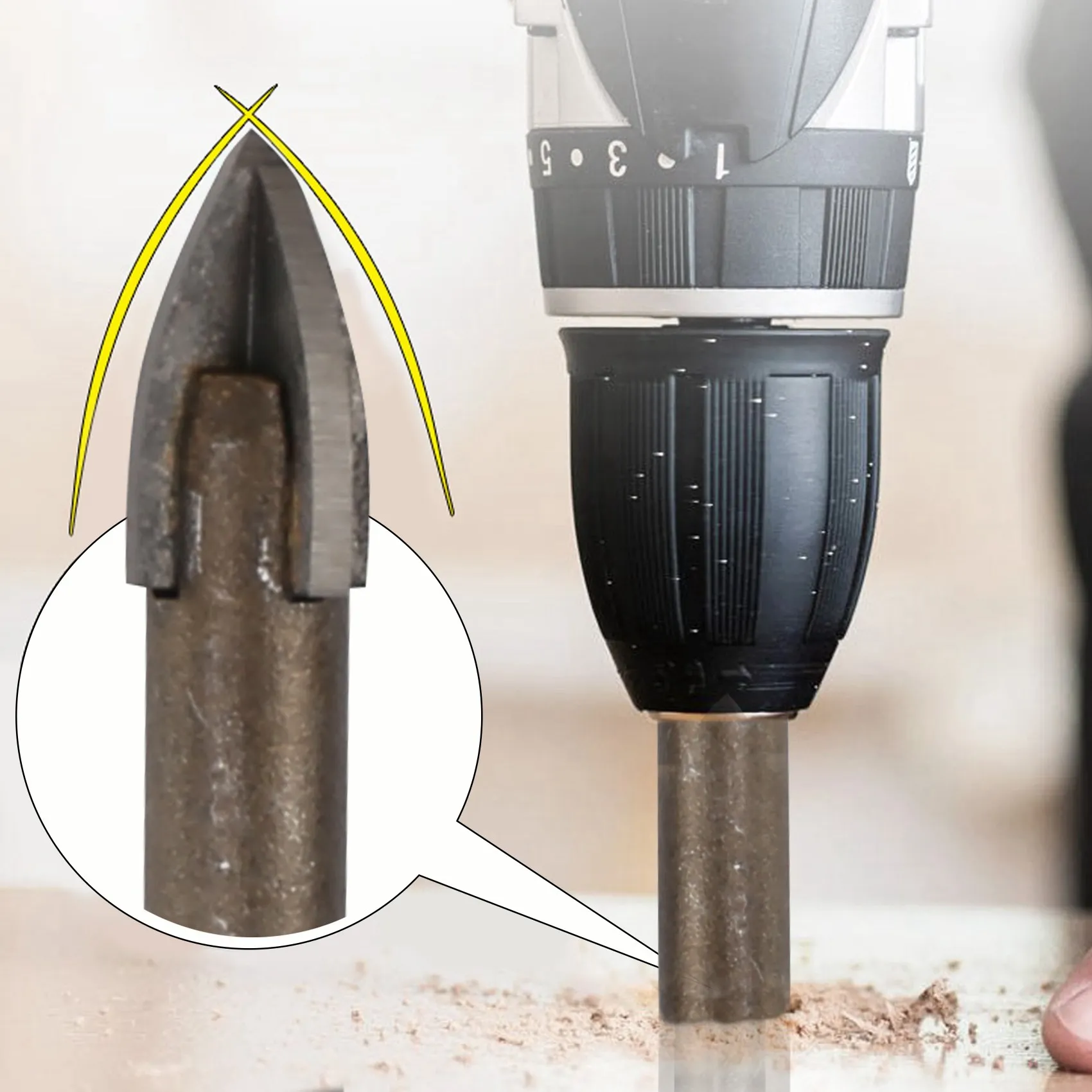

5 Pcs Efficient Universal Drilling Tool, Multifunctional Triple-Cornered Cross Alloy Drill Bit Set (3/4/5/6/8mm)