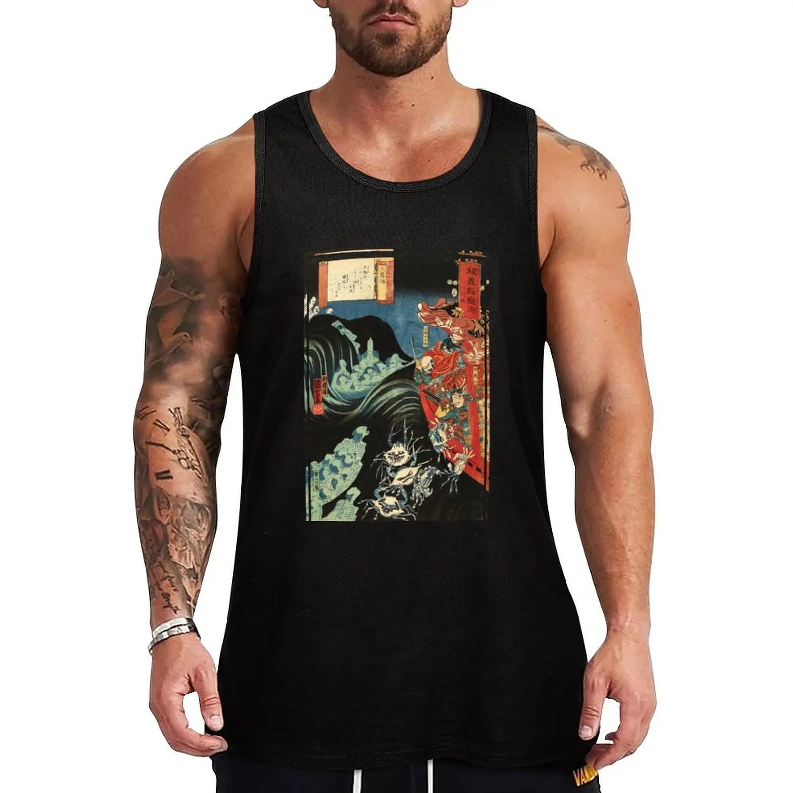 

Yoshitsune and Benkei by Utagawa Kuniyoshi Tank Top Men's clothes gym wear men vest for men