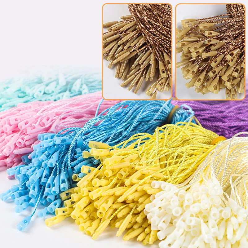 

1000PCS/Lot Garment Tags Hang String Rope Colorful High Quality Nylon 19CM Hang Cords For Clothes Bags