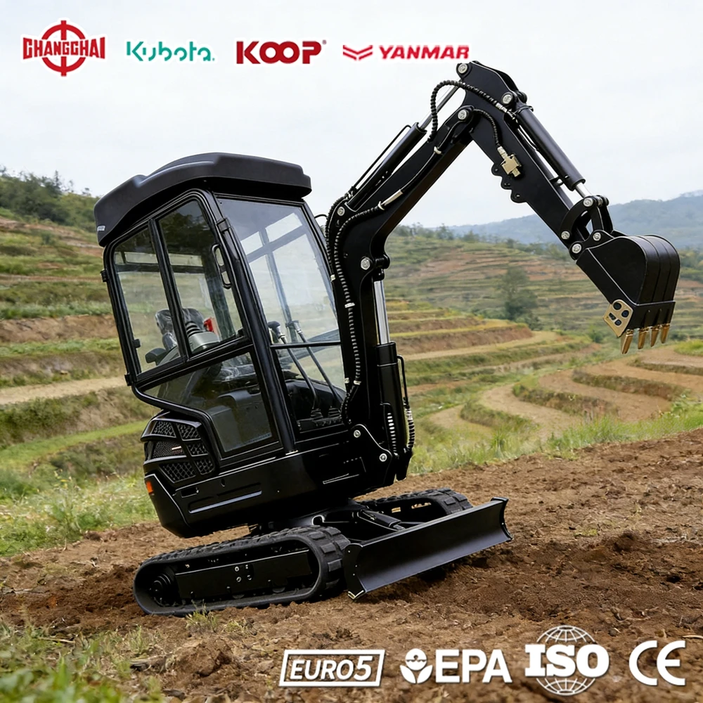 

Мини-экскаватор 1.0 тонны, 1.2 тонны, 2.5 тонны, многофункциональный, для строительных работ, с сертификатами EPA Euro 5 CE, прямые поставки с завода