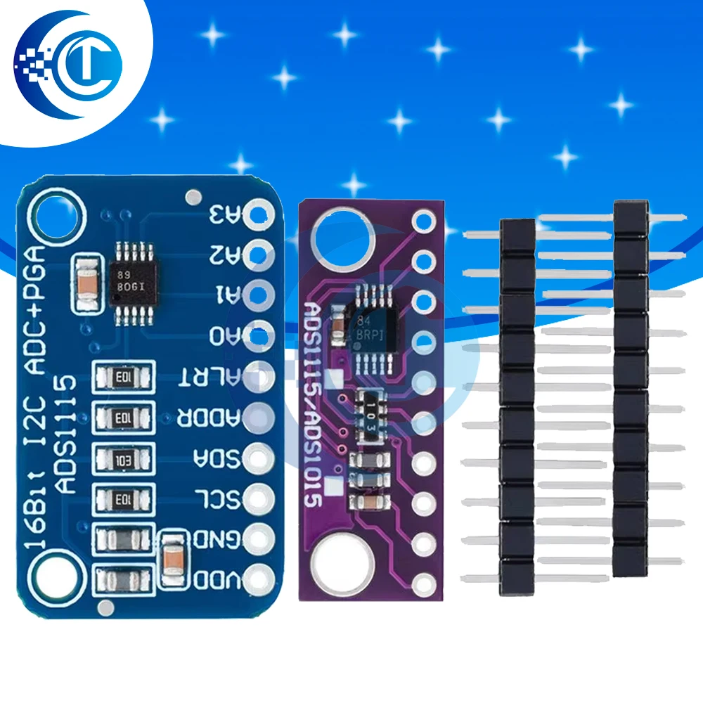 1PCS  16 Bit I2C ADS1115 ads1015  Module ADC 4 channel with Pro Gain Amplifier for Arduino RPi
