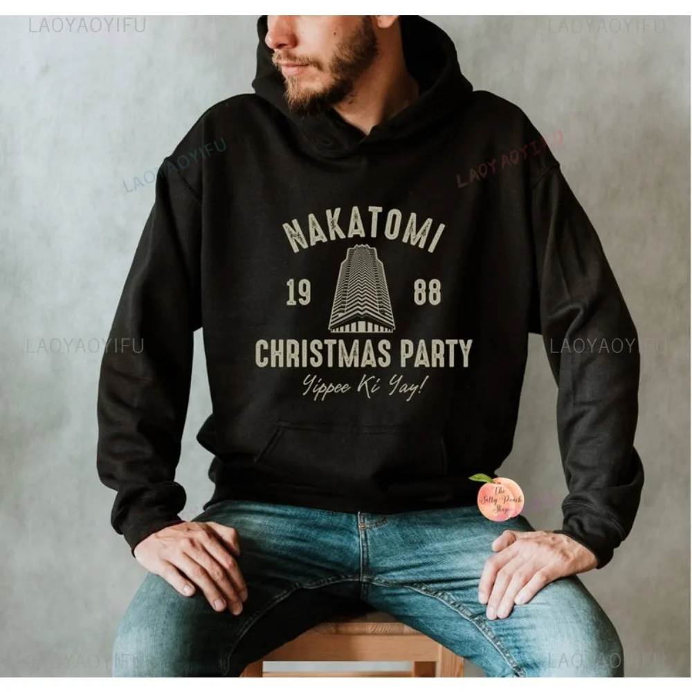 Nakatomi Christmas Party 1988 Hoodie Die Hard Movie Yippee Ki Yay Hans Gruber Now I Have A Machine Gun Ho Ho Funny Sweatshirt