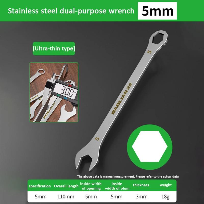 Ultradünner Schraubenschlüssel mit offenem Ende, 5–32 mm, Ratschenschlüssel, Universalschlüssel, Doppelzweckschlüssel für Fahrrad, Motorrad, Auto-Reparaturwerkzeug