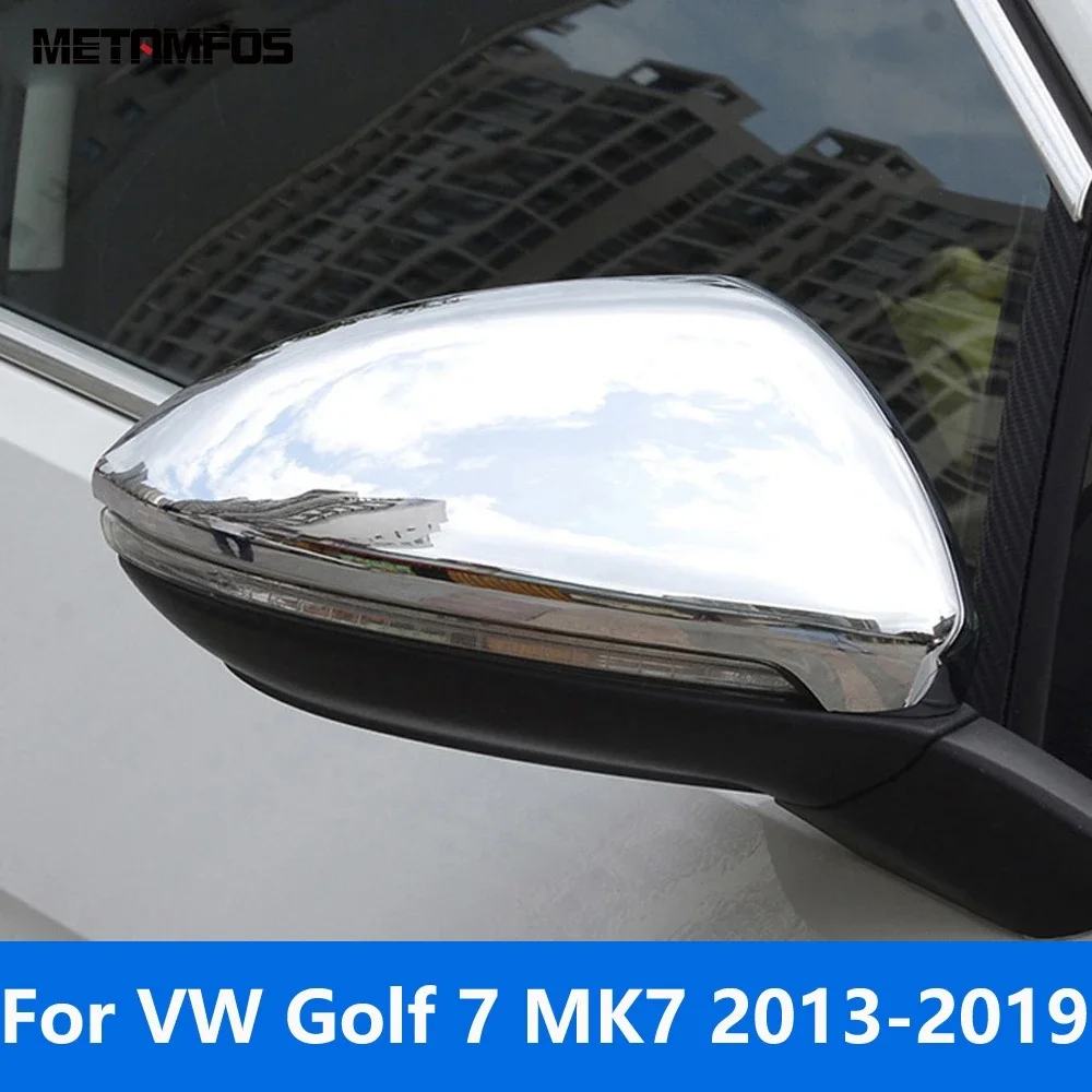 

Rearview Side View Mirror Cover Trim For Volkswagen VW Golf VII 7 MK 7 Golf 7 2013-2018 2019 Chrome Protector Car Accessories