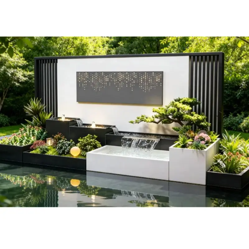 جدار ستارة مائية للحديقة من الفولاذ المقاوم للصدأ - شاشة شلال متينة مقاومة للصدأ لإعادة تدويرها لمناظر الطبيعية في الفيلا وبركة الأسماك