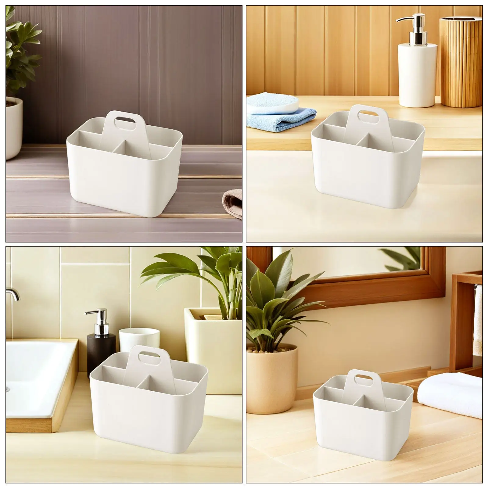 Bathroom Storage Basket Portable Organizer Large Capacity Handle Shower Basket Multipurpose Toiletry Holder for Home Bathroom