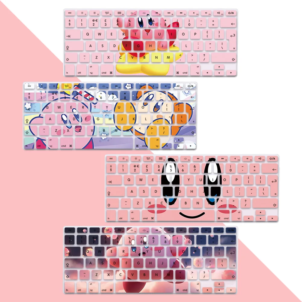 

EU Layout Soft Silicone Cute anime Kirbys Keyboard Cover for Macbook pro A1278 A1286 Retina A1425 A1502 A1398 Air A1369 A1466