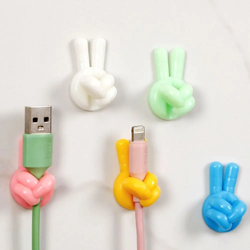 PVC Creative Thumb Cable Organizer Thumb Self-Adhesive Self-Adhesive Thumb Wire Holder Ins Storage Desktop Tidy Data Cable Clips