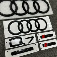It is suitable for refitting 3D letters of Quattro trunk of front and rear four-ring logo of Audi Q7 2016-2023 Sline ABS black