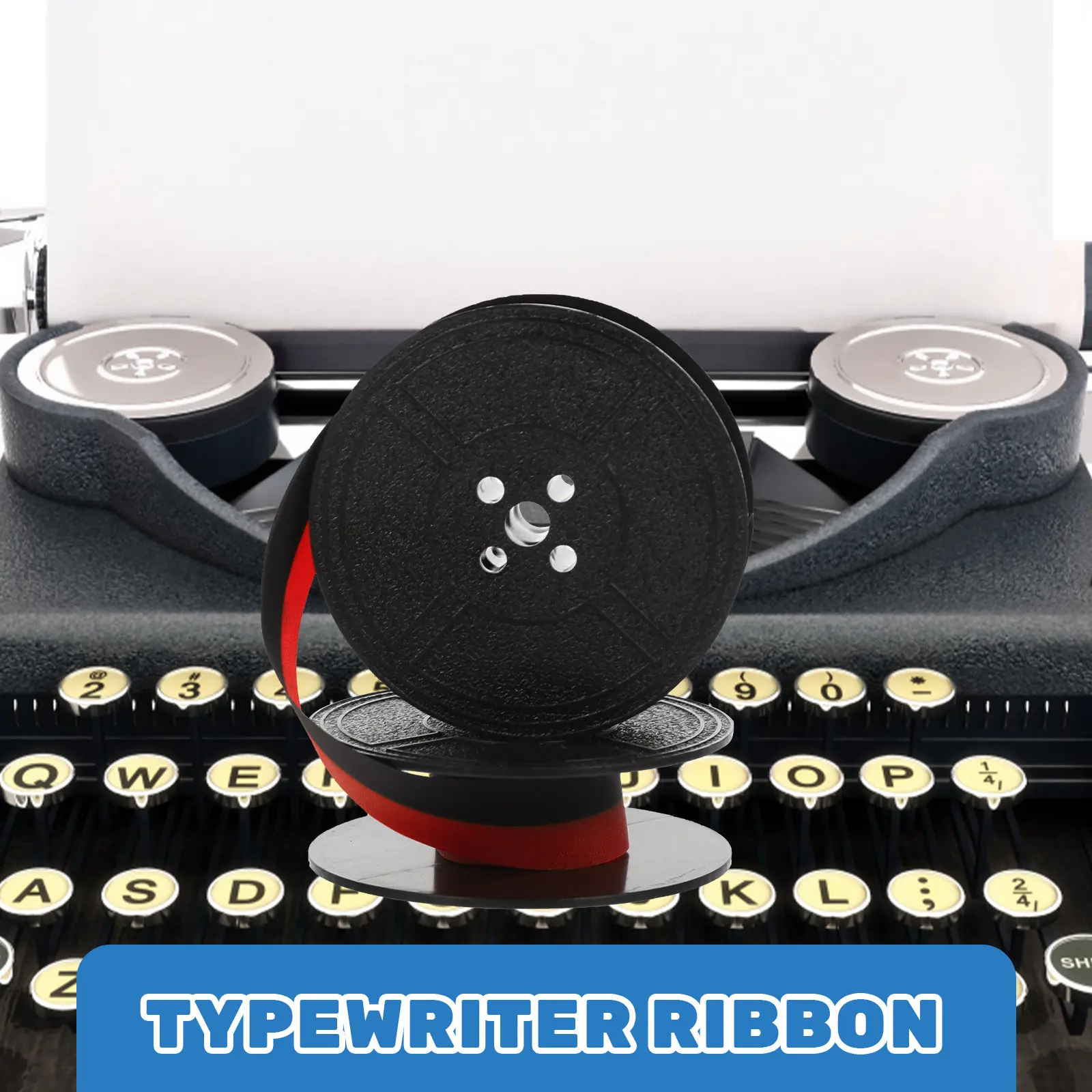 Twin Spool Universal Typewriter Ribbon Professional High-Grade Nylon Ink Ribbon Clear Print Wear-Resistant Replacement for Retro