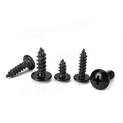 Carbon Black Steel Phillips Head Self-tapping Screws M4 M5 Fit For Universal Car Bumper lip Spoiler Installation Screws Styling